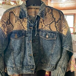 Jensen Smith denim jacket with snakeskin back and front size m